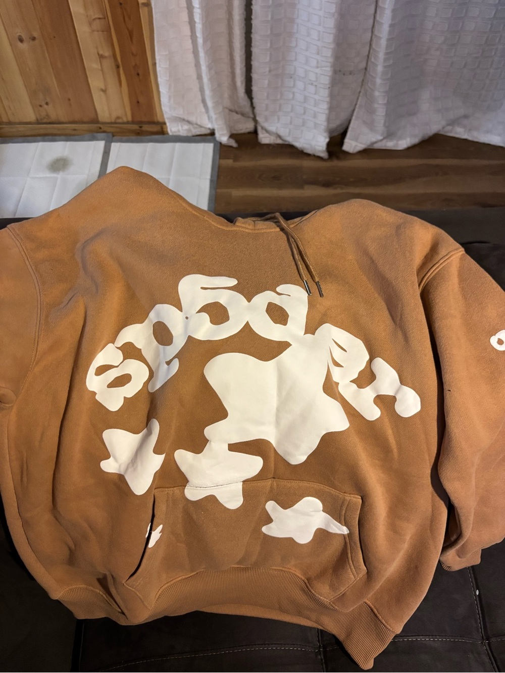 Men's Crewneck Sweatshirt in Rust with White Graphic